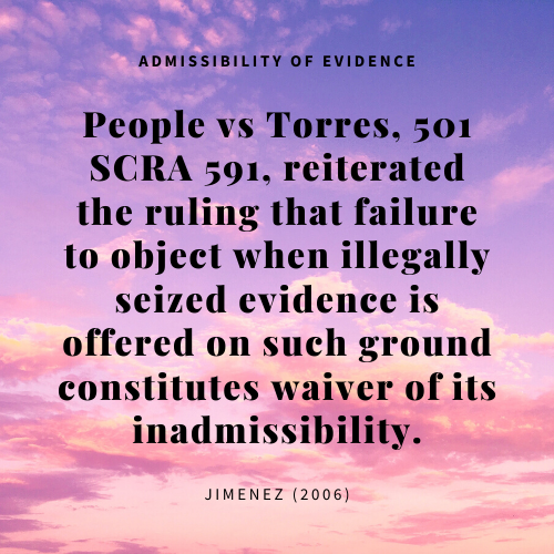 admissibility in evidence