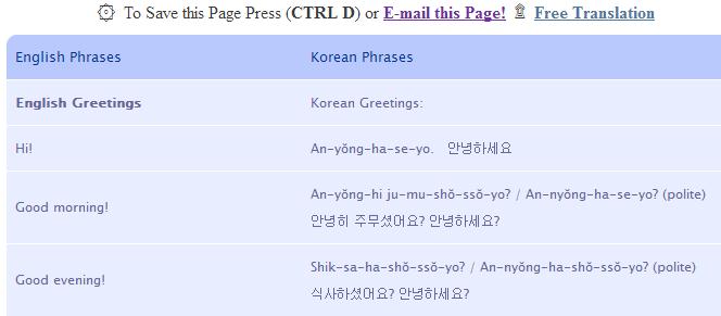 Korean Lessons